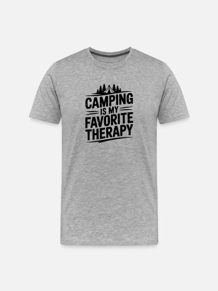 Camping Is My Favorite Therapy - Men's Premium Organic T-Shirt - heather grey