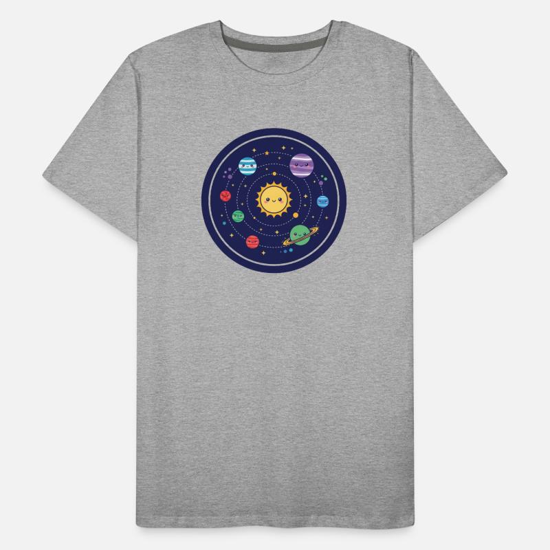 Fröhliches Sonnensystem Design Männer Premium Bio T-Shirt