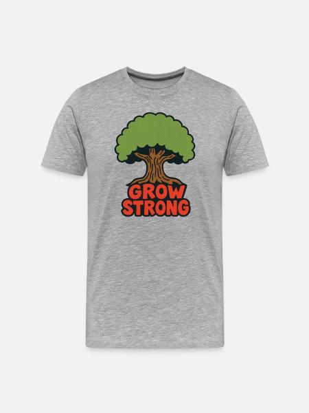 Grow Strong Tree Retro - Men's Premium Organic T-Shirt - heather grey