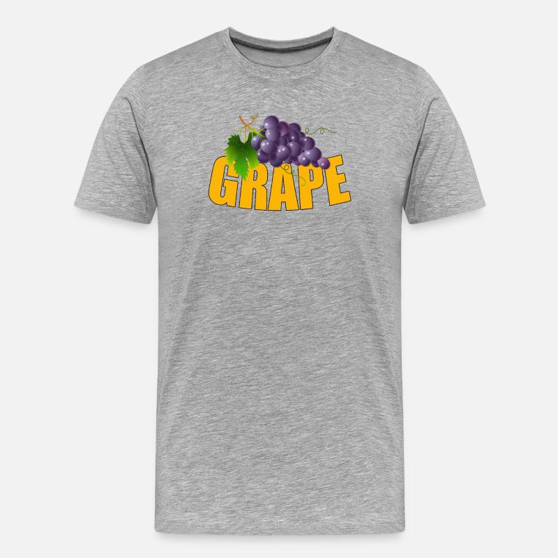 GRAPE - Männer Premium Bio T-Shirt - Grau meliert