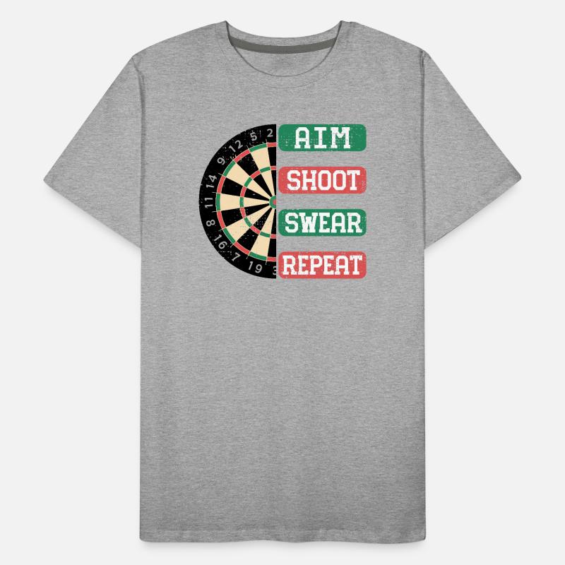 Viser Tirer Porter Répéter Style de jeu de fléchettes T-shirt bio Premium Homme
