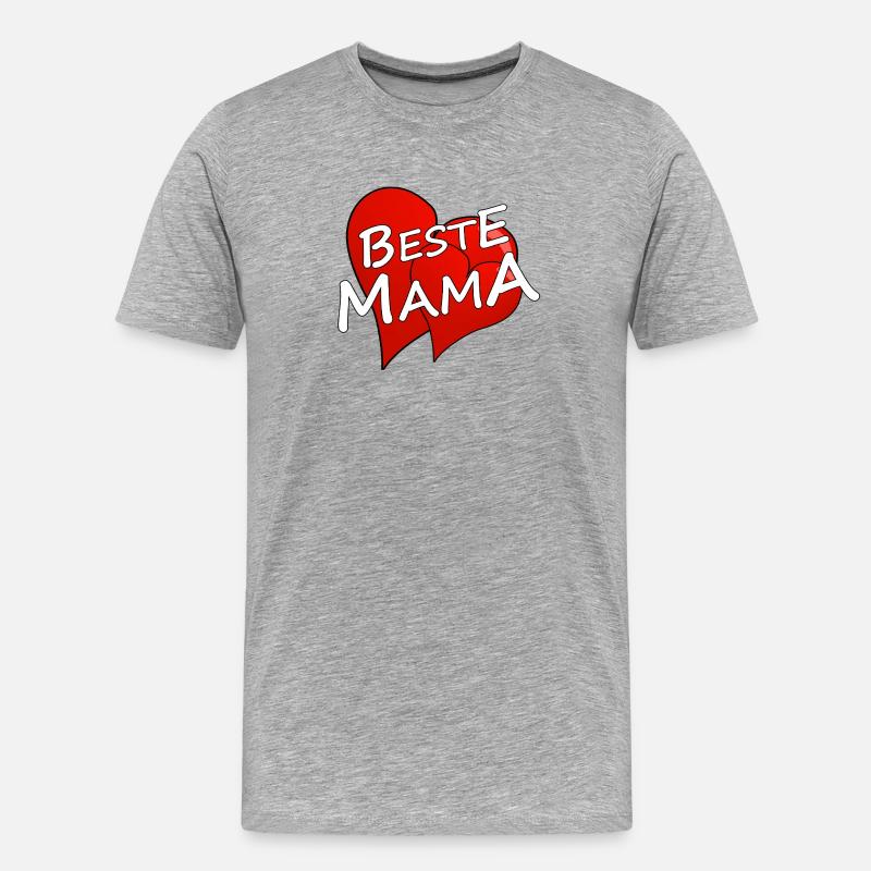 BESTE MAMA - Männer Premium Bio T-Shirt - Grau meliert