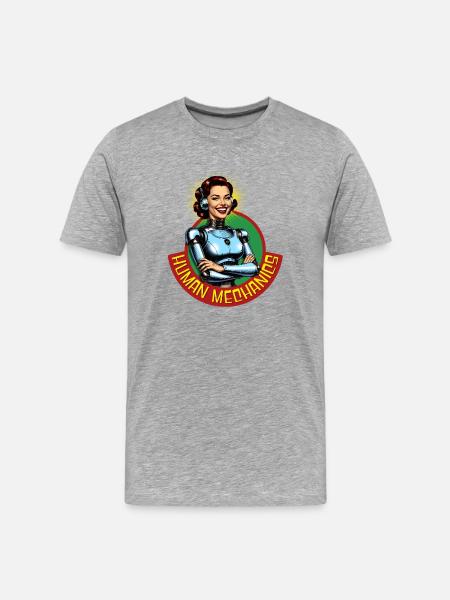 Human Radiant Retro Mechanics - Men's Premium Organic T-Shirt - heather grey