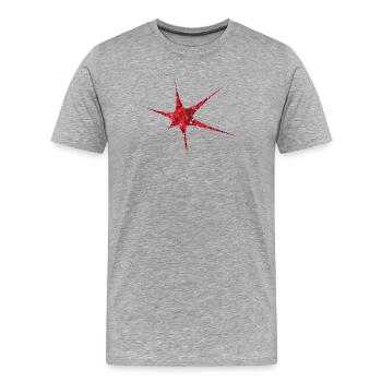 Roter Glitzer Starburst Funkeln - Männer Premium Bio T-Shirt - Grau meliert - Vorne - Damien (186cm)