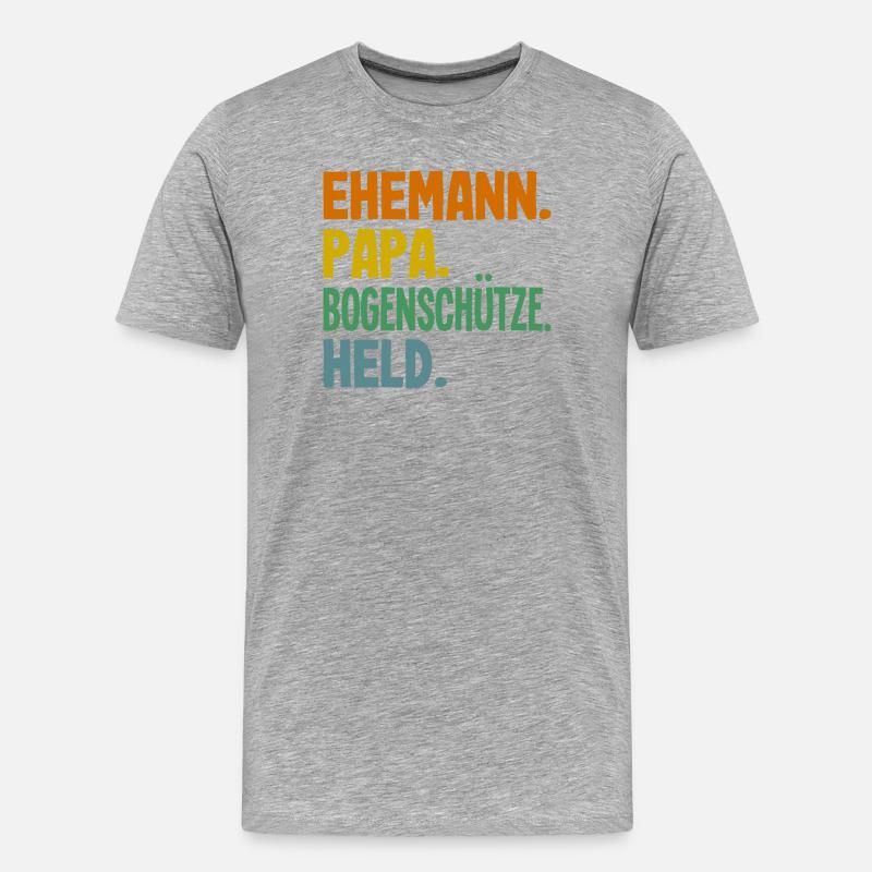 Bogenschießen Bogenschütze Geschenk - Männer Premium Bio T-Shirt - Grau meliert