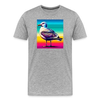 mouette - T-shirt bio Premium Homme - gris chiné - Devant - Damien (186cm)