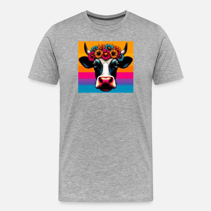 cow - Men's Premium Organic T-Shirt - heather grey