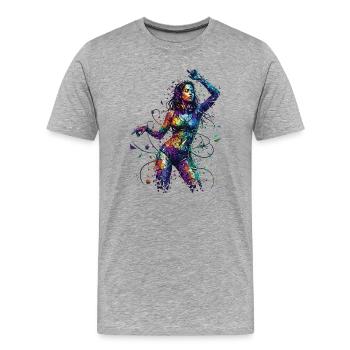 Vibe Motion - Men's Premium Organic T-Shirt - heather grey - Front - Damien (186cm)