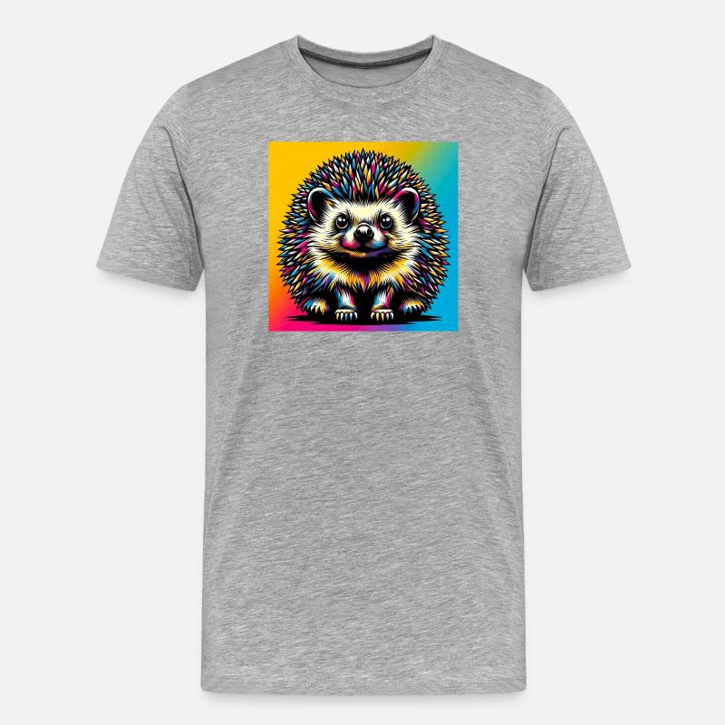 Igel - Männer Premium Bio T-Shirt - Grau meliert