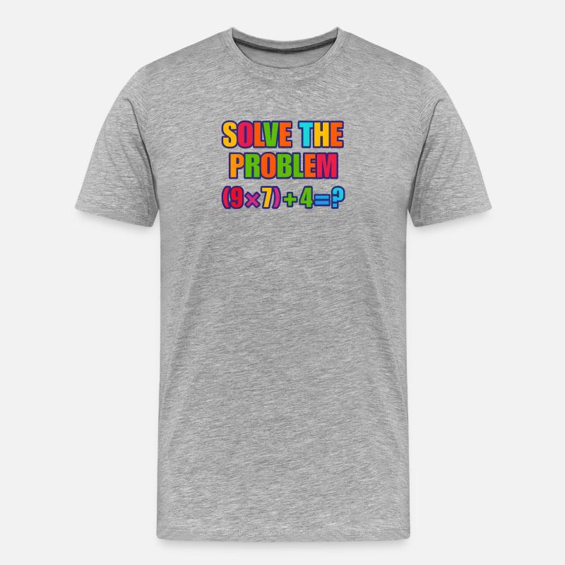 67 Meme, Solve the Problem Math Puzzle  - Men's Premium Organic T-Shirt - heather grey