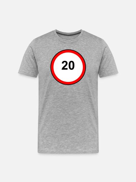 Tempo20 Sign Retro Illustration - Men's Premium Organic T-Shirt - heather grey