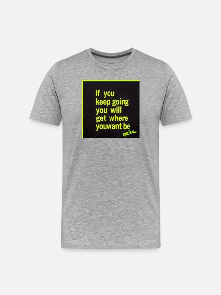 Lasting motivation neon text - Men's Premium Organic T-Shirt - heather grey