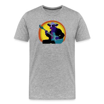 Rock-Cow auf der Bühne - Männer Premium Bio T-Shirt - Grau meliert - Vorne - Damien (186cm)