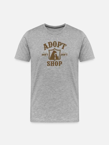 Adopt Don't Shop Dog & Cat Emblem - Men's Premium Organic T-Shirt - heather grey