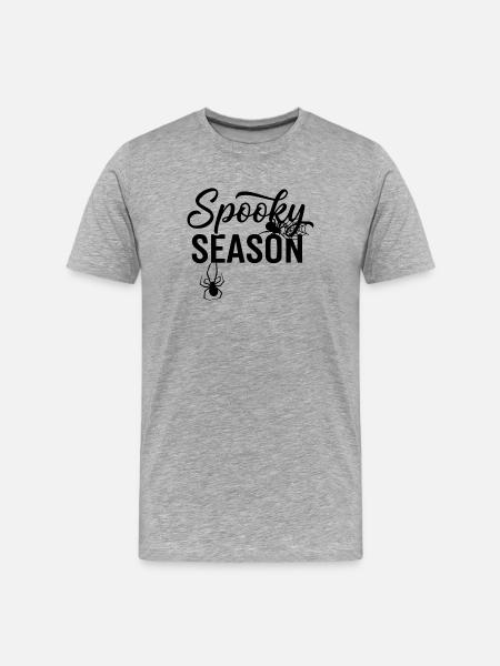 Spooky Season Spider Illustration - Men's Premium Organic T-Shirt - heather grey