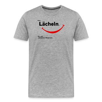 pas de sourire - T-shirt bio Premium Homme - gris chiné - Devant - Damien (186cm)