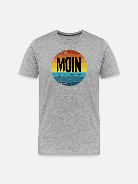 "MOIN Sunset" – Retro - Men's Premium Organic T-Shirt - heather grey