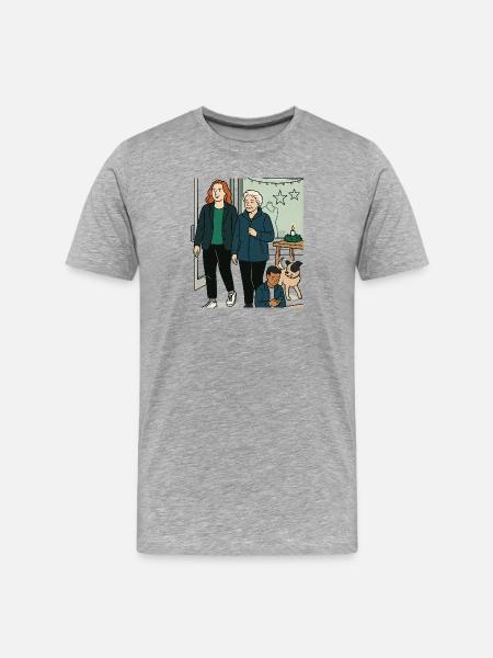 Oma Karin - Männer Premium Bio T-Shirt - Grau meliert