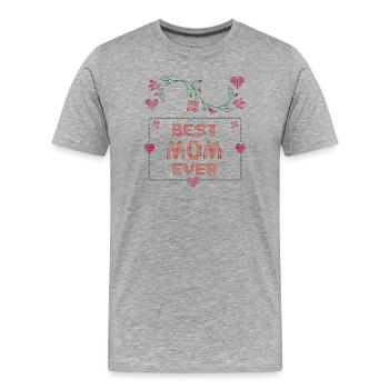 Meilleure maman - T-shirt bio Premium Homme - gris chiné - Devant - Damien (186cm)