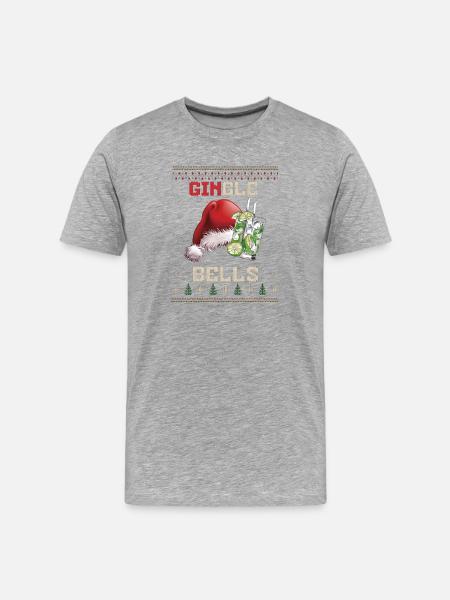 Gingle Bells Santa Sip - Men's Premium Organic T-Shirt - heather grey