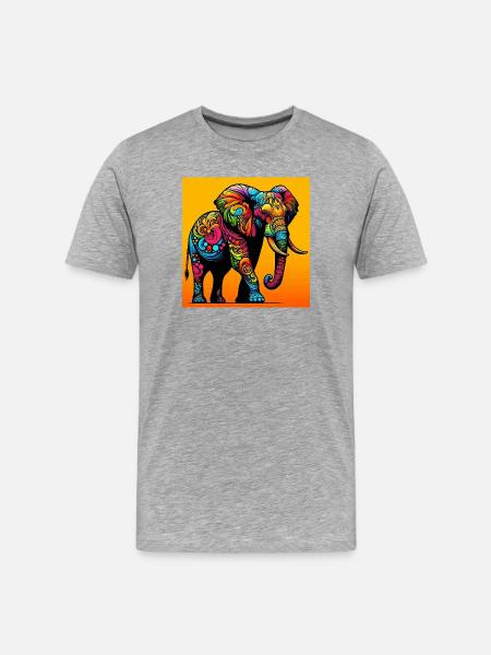 éléphant - T-shirt bio Premium Homme - gris chiné