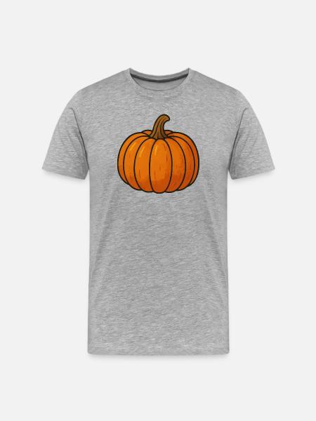 Pumpkin Cartoon Illustration - Men's Premium Organic T-Shirt - heather grey