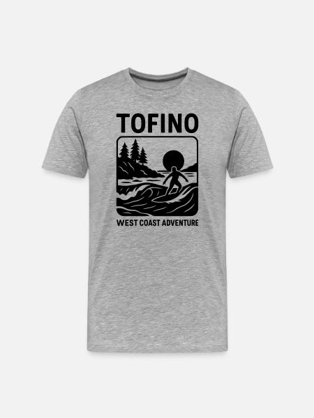 Surf à Tofino - T-shirt bio Premium Homme - gris chiné