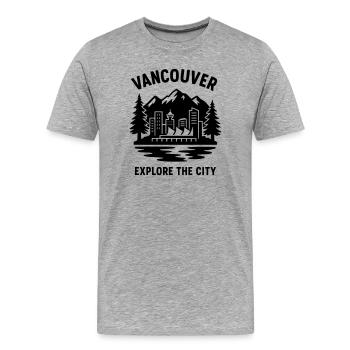 Vancouver Silhouette - T-shirt bio Premium Homme - gris chiné - Devant - Damien (186cm)