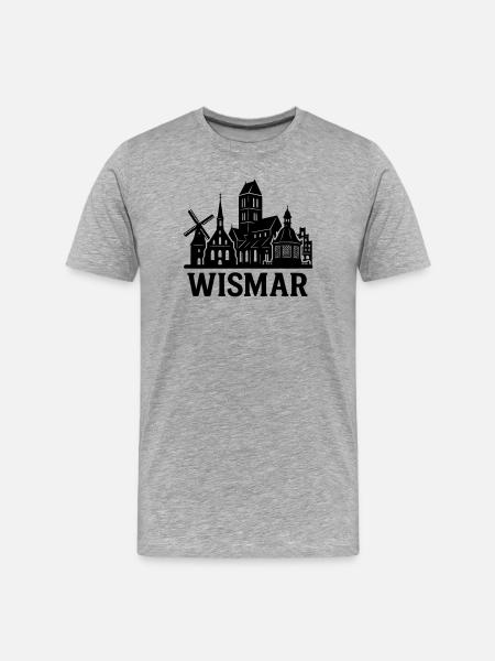 wismar ostsee - Männer Premium Bio T-Shirt - Grau meliert