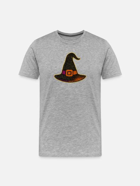 Sparkling Witch Hat Glitter - Men's Premium Organic T-Shirt - heather grey