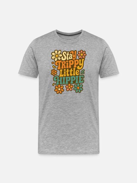 Stay Trippy Little Hippie Design - Men's Premium Organic T-Shirt - heather grey