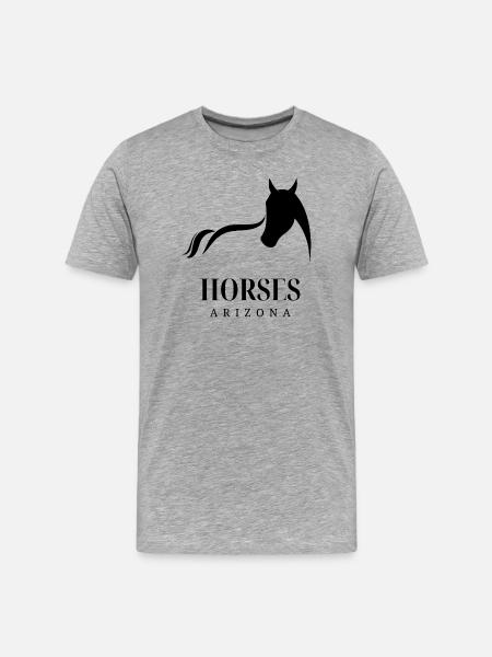 Chevaux, Chevaux - T-shirt bio Premium Homme - gris chiné