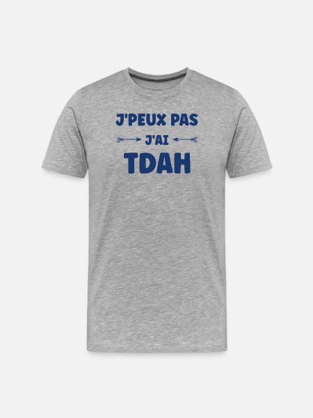 I can't I have ADHD - Men's Premium Organic T-Shirt - heather grey