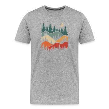 Wald Landschaft Natur Bäume Naturliebhaber - Männer Premium Bio T-Shirt - Grau meliert - Vorne - Damien (186cm)