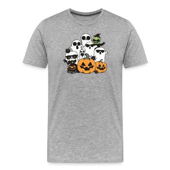 Halloween Party Figuren - Männer Premium Bio T-Shirt - Grau meliert - Vorne - Damien (186cm)