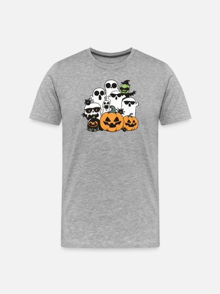 Halloween Party Figures - Men's Premium Organic T-Shirt - heather grey