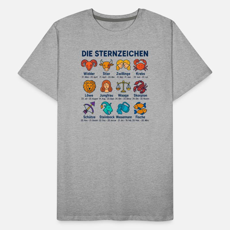Die Sternzeichen Männer Premium Bio T-Shirt
