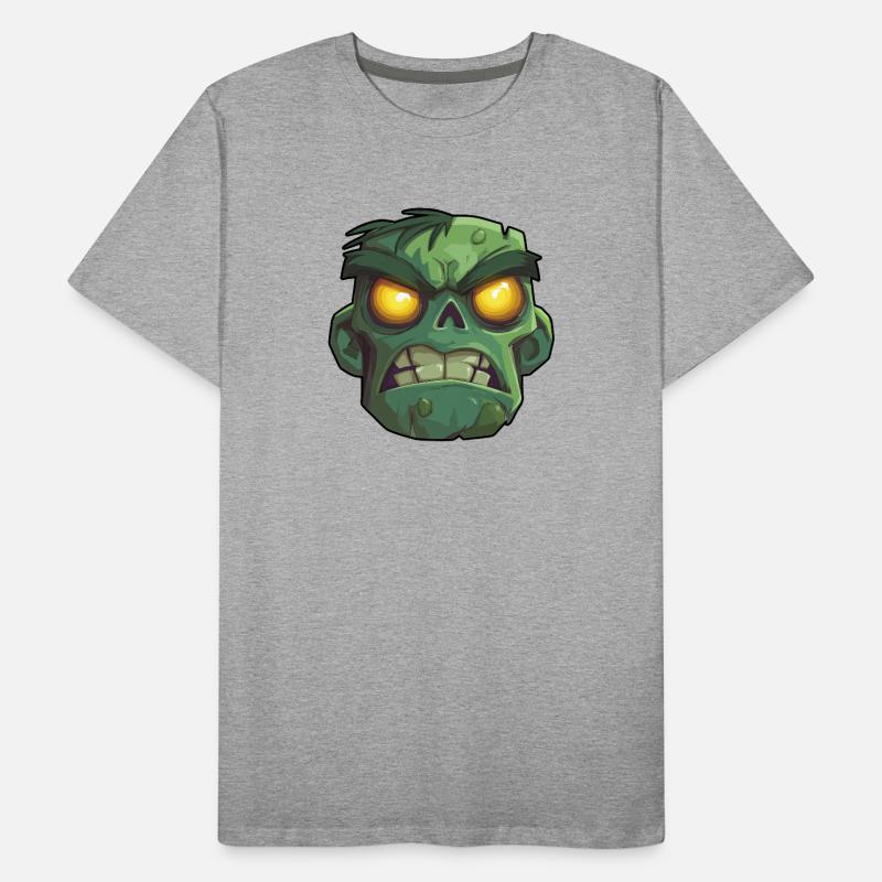 tête de zombie effrayant T-shirt bio Premium Homme