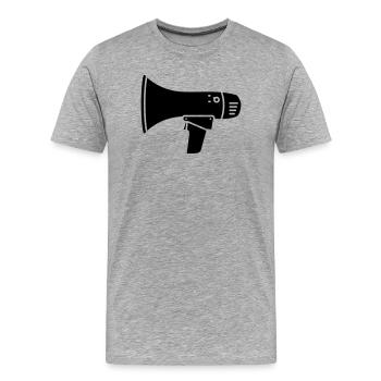 Megaphone loud demo ultras - Men's Premium Organic T-Shirt - heather grey - Front - Damien (186cm)