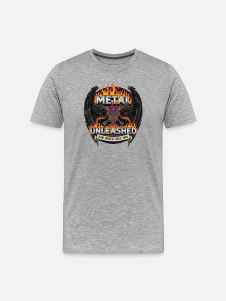 Metal Unleashed Firing Guitars - Men's Premium Organic T-Shirt - heather grey