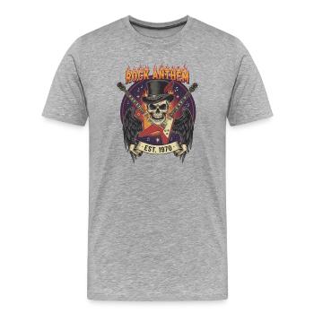 Schädel Rock Anthem 1970 - Männer Premium Bio T-Shirt - Grau meliert - Vorne - Damien (186cm)