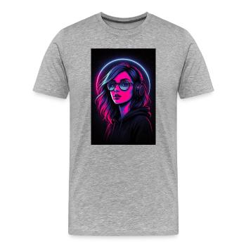 Gamerin  - Männer Premium Bio T-Shirt - Grau meliert - Vorne - Damien (186cm)
