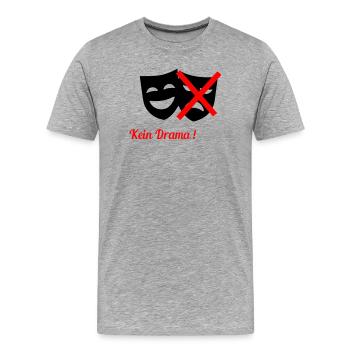 Pas de drame - T-shirt bio Premium Homme - gris chiné - Devant - Damien (186cm)