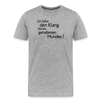Klang des Mundes - Männer Premium Bio T-Shirt - Grau meliert - Vorne - Damien (186cm)