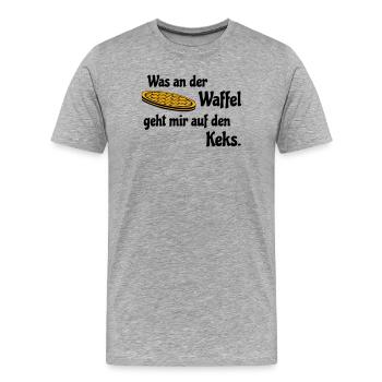 Waffel auf Keks - Männer Premium Bio T-Shirt - Grau meliert - Vorne - Damien (186cm)