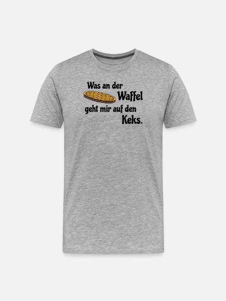 Waffel auf Keks - Männer Premium Bio T-Shirt - Grau meliert