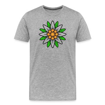 Edelweiss - Männer Premium Bio T-Shirt - Grau meliert - Vorne - Damien (186cm)