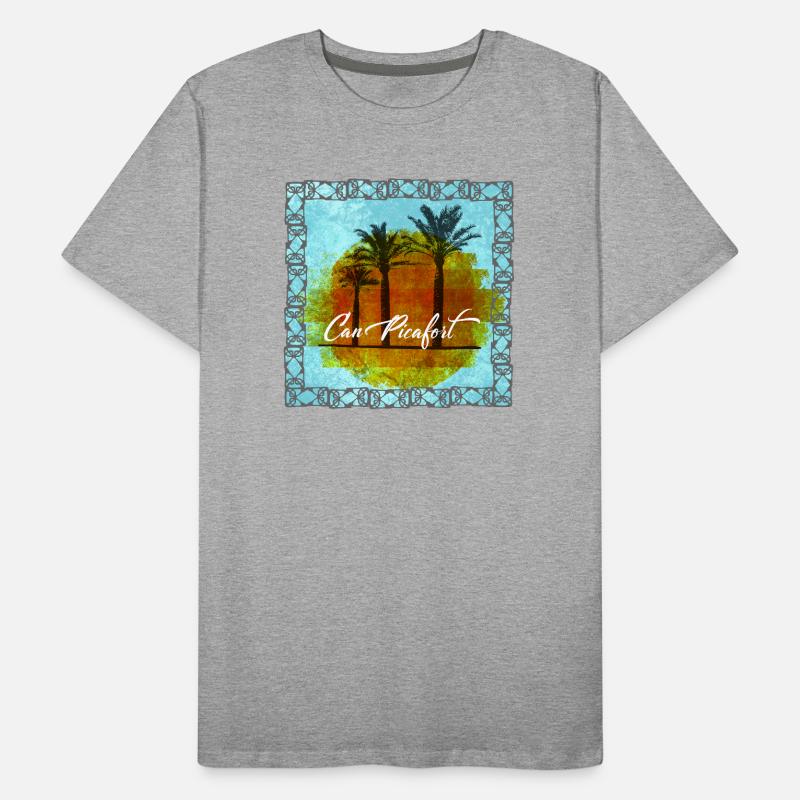 Can Picafort palmiers coucher de soleil T-shirt bio Premium Homme