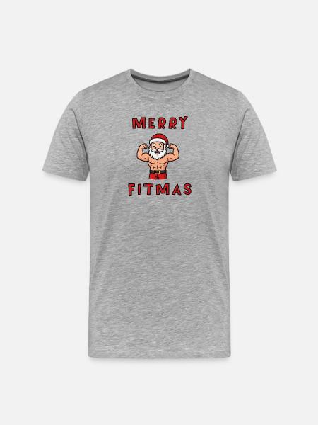 Merry Fitmas Santa - Men's Premium Organic T-Shirt - heather grey