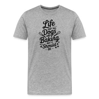 Pâtisserie Dire Chiens Drôle Pâtisserie Cadeau - T-shirt bio Premium Homme - gris chiné - Devant - Damien (186cm)